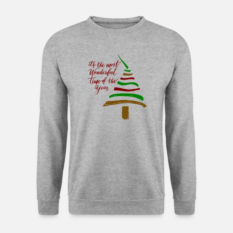Weihnachtsbaum  - Unisex Pullover - Weißgrau meliert