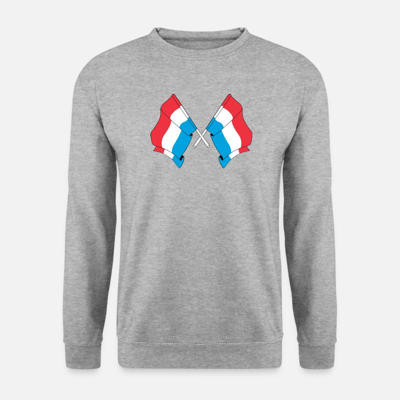 Zwei Flaggen Luxemburgs - Unisex Pullover - Weißgrau meliert