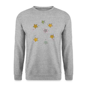 Stars - Unisex Sweatshirt - salt & pepper - Front - Alina (178cm) & Michal (187cm)