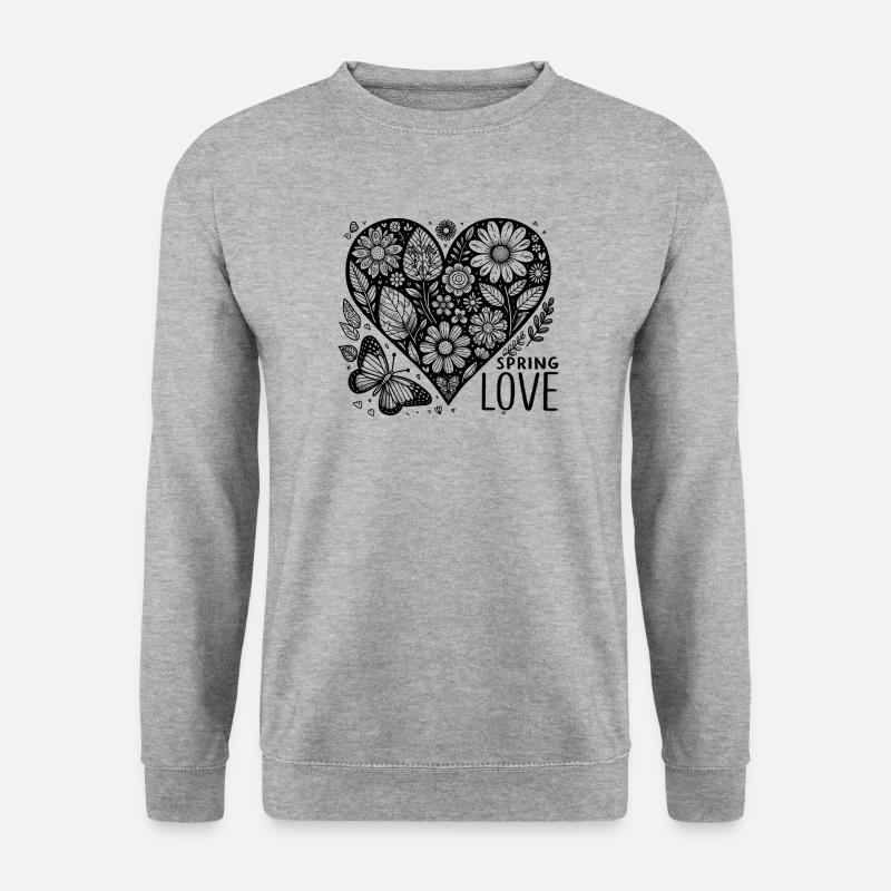 spring love - Unisex Pullover - Weißgrau meliert