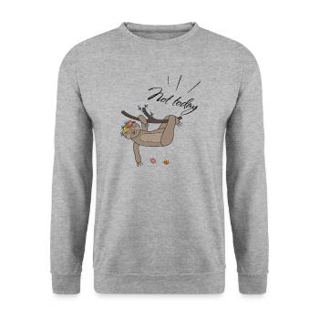not today Sloth - Unisex Sweatshirt - salt & pepper - Front - Alina (178cm) & Michal (187cm)