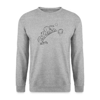 die Welt, wie sie mir gefällt - Unisex Pullover - Weißgrau meliert - Vorne - Alina (178cm) & Michal (187cm)