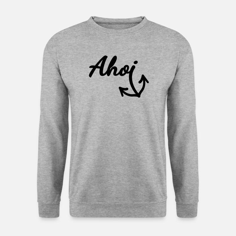 Ahoi (Farbe anpassbar) - Unisex Pullover - Weißgrau meliert