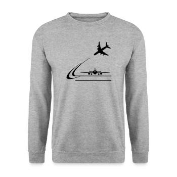 Landing of aircraft - Unisex Sweatshirt - salt & pepper - Front - Alina (178cm) & Michal (187cm)