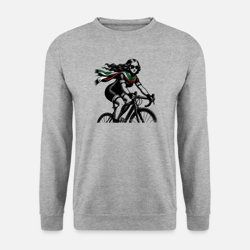 Cycling Mona Lisa - Unisex Pullover - Weißgrau meliert