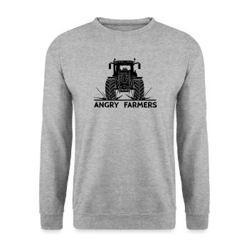 Tractor protest Angry farmers - Unisex Sweatshirt - salt & pepper - Front - Alina (178cm) & Michal (187cm)