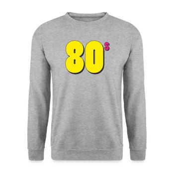 80s BIG - Unisex Pullover - Weißgrau meliert - Vorne - Alina (178cm) & Michal (187cm)