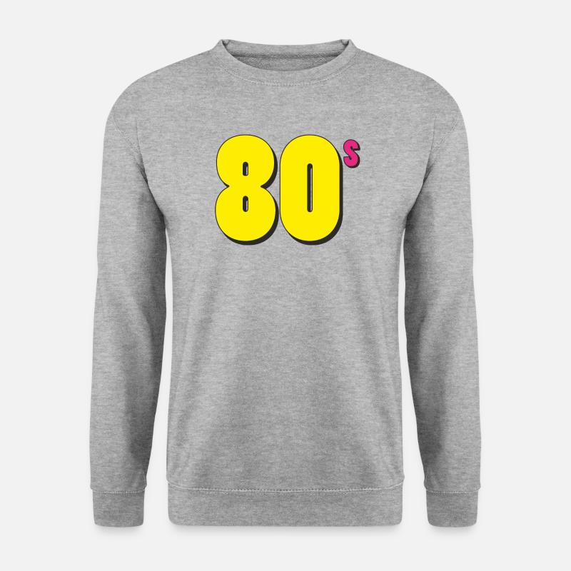 80s BIG - Unisex Pullover - Weißgrau meliert