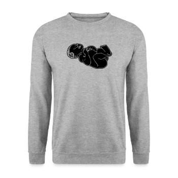 Illustration d’ombre de bébé nouveau-né - Sweat-shirt Unisexe - gris chiné - Devant - Alina (178cm) & Michal (187cm)
