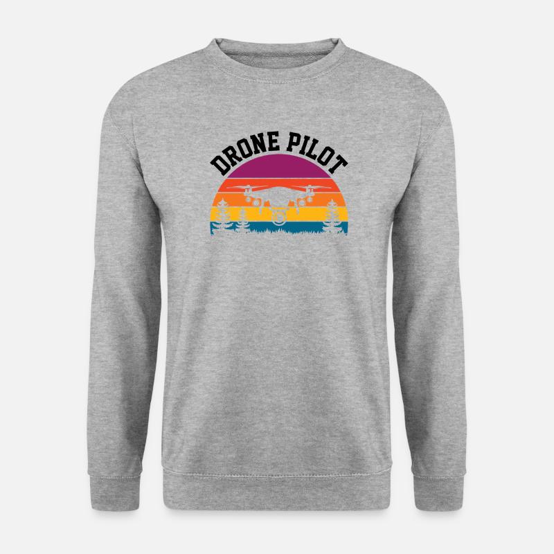 Drohnen-Pilot - Unisex Pullover - Weißgrau meliert