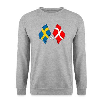 Flag Sweden, flag Denmark - Unisex Sweatshirt - salt & pepper - Front - Alina (178cm) & Michal (187cm)