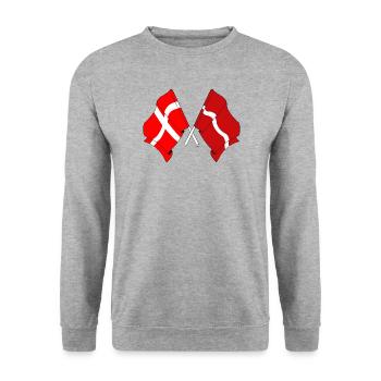 Flag Denmark, flag Latvia - Unisex Sweatshirt - salt & pepper - Front - Alina (178cm) & Michal (187cm)