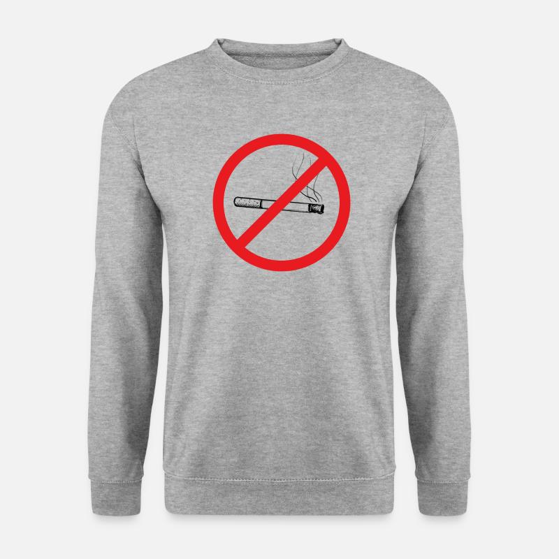 Rauchen verboten! - Unisex Pullover - Weißgrau meliert