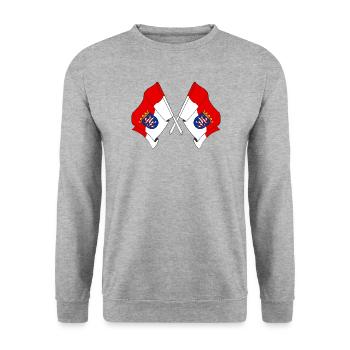 Flags crossed Hesse - Unisex Sweatshirt - salt & pepper - Front - Alina (178cm) & Michal (187cm)