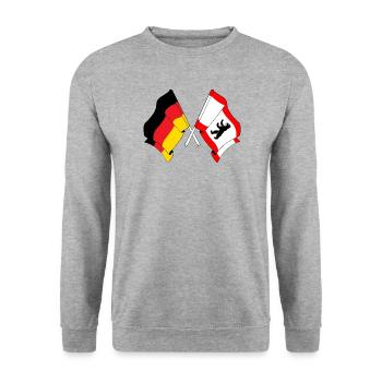 Flag Germany, Berlin - Unisex Sweatshirt - salt & pepper - Front - Alina (178cm) & Michal (187cm)