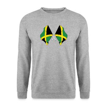 Deux drapeaux Jamaïque - Sweat-shirt Unisexe - gris chiné - Devant - Alina (178cm) & Michal (187cm)