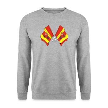 Deux drapeaux Lodz - Sweat-shirt Unisexe - gris chiné - Devant - Alina (178cm) & Michal (187cm)