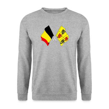 Flag Belgium and flag Hainaut - Unisex Sweatshirt - salt & pepper - Front - Alina (178cm) & Michal (187cm)