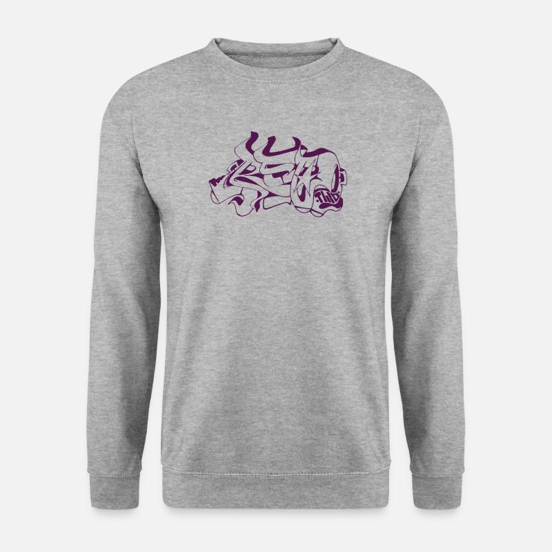 Abstraktes Graffiti-Design - Unisex Pullover - Weißgrau meliert