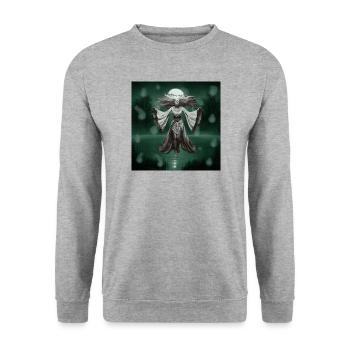Geisterfrau, seelen, dark fantasy Prints, Banshees - Unisex Pullover - Weißgrau meliert - Vorne - Alina (178cm) & Michal (187cm)