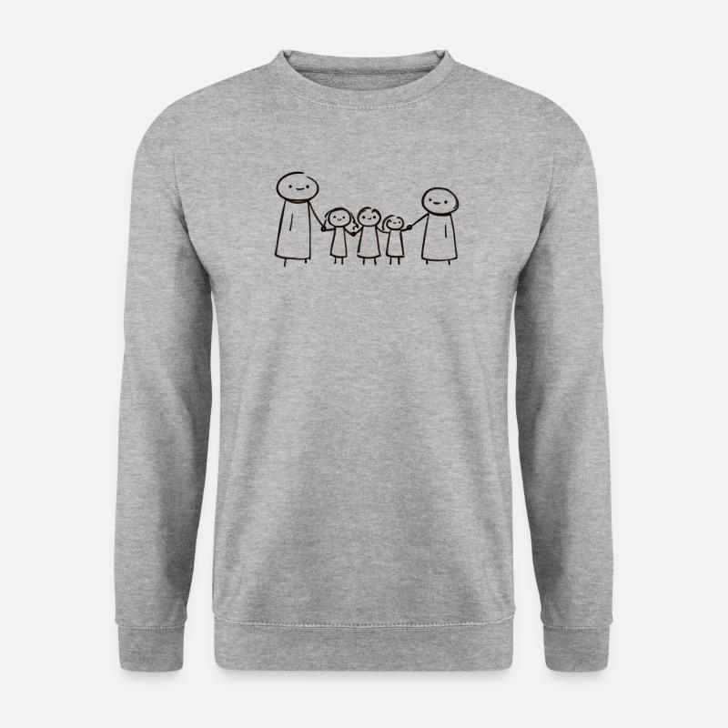 Familie Hand in Hand - Unisex Pullover - Weißgrau meliert