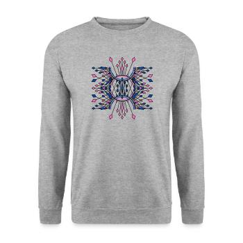 Eclats Symétriques Bleu Rose - Sweat-shirt Unisexe - gris chiné - Devant - Alina (178cm) & Michal (187cm)