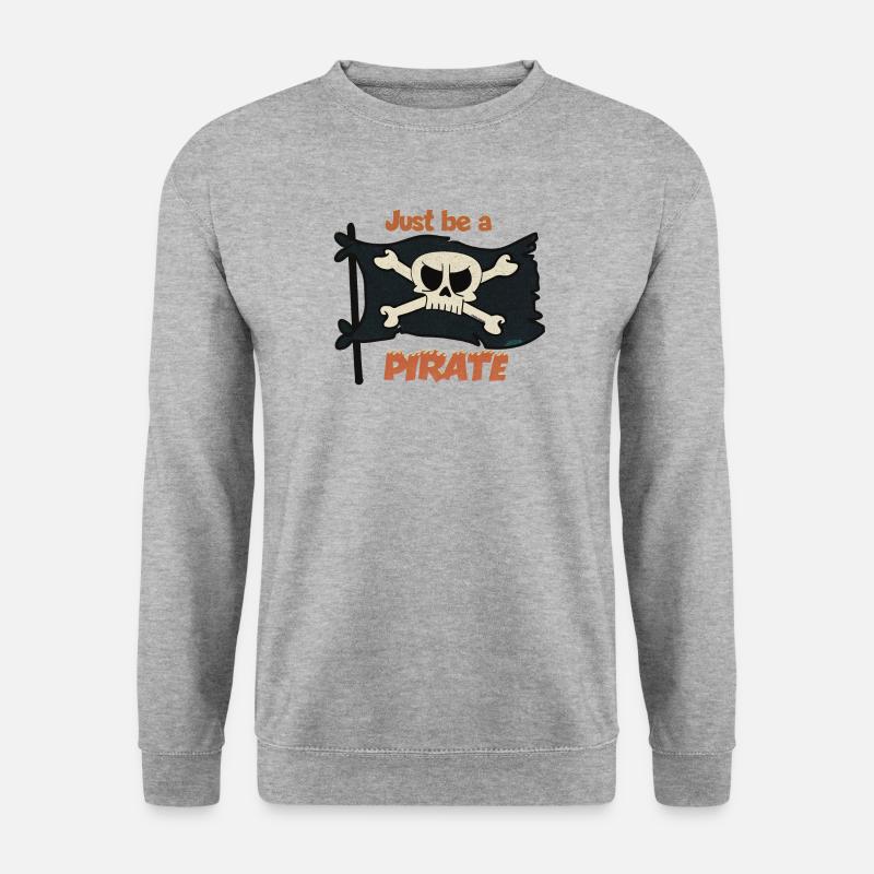 Just Be A Pirate - Unisex Pullover - Weißgrau meliert