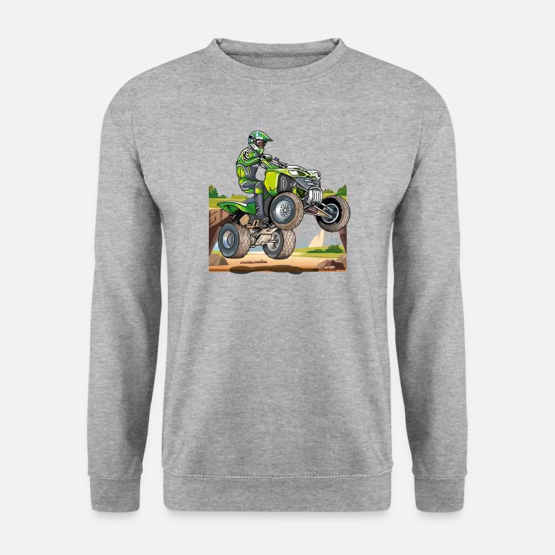 Motocross, Quad im Gelände - Unisex Pullover - Weißgrau meliert