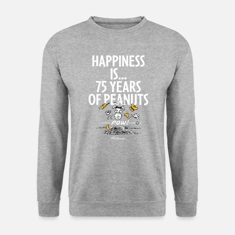 Peanuts Design Le Bonheur C’est… 75 Ans De Peanuts - Sweat-shirt Unisexe - gris chiné