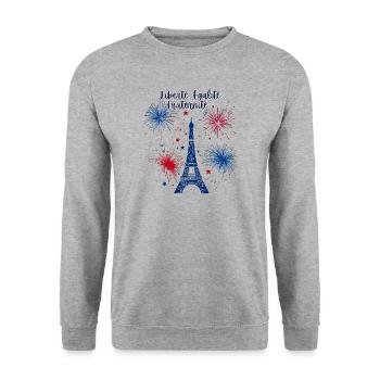 Liberty Equality Fraternity - Unisex Sweatshirt - salt & pepper - Front - Alina (178cm) & Michal (187cm)