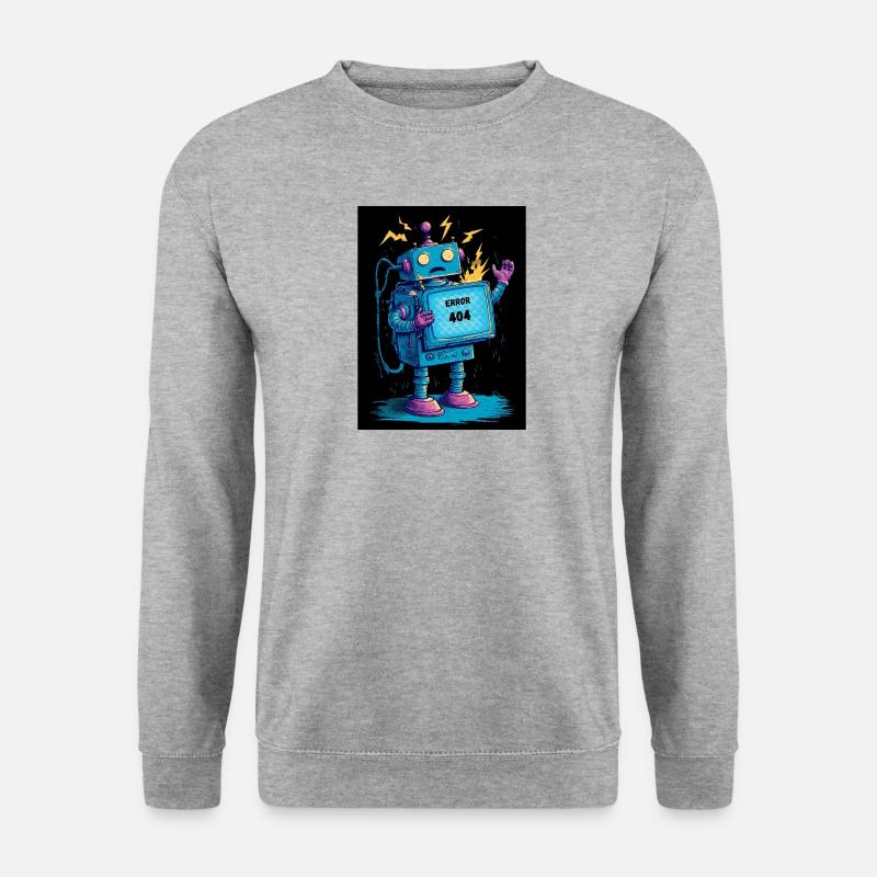 404 Bot – Gehirn nicht gefunden - Unisex Pullover - Weißgrau meliert