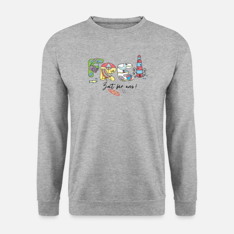 Freizeit Urlaub - Unisex Pullover - Weißgrau meliert