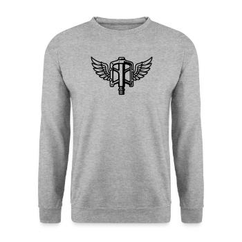 Pédale avec ailes - Sweat-shirt Unisexe - gris chiné - Devant - Alina (178cm) & Michal (187cm)