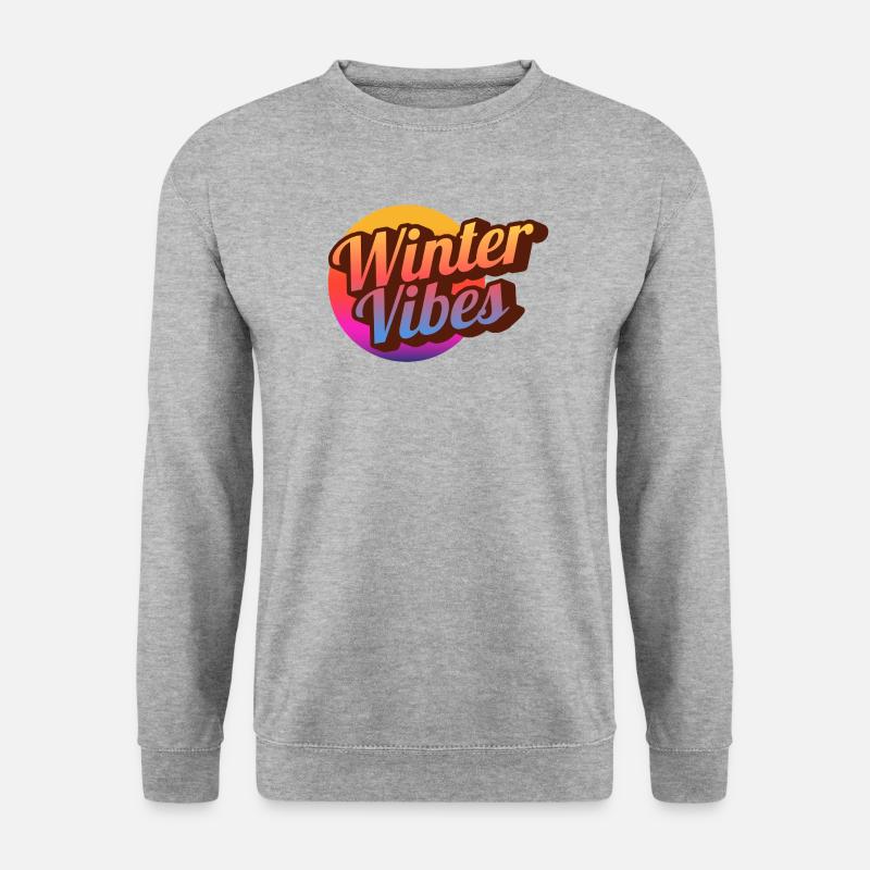 Winter Vibes Retro Gradient - Unisex Pullover - Weißgrau meliert