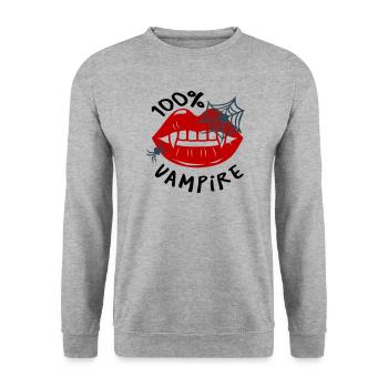 Toile d'araignée avec motif de lèvres - Sweat-shirt Unisexe - gris chiné - Devant - Alina (178cm) & Michal (187cm)