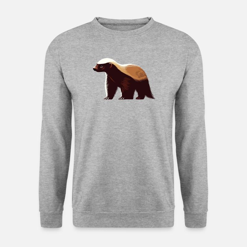 Honigdachs - Unisex Pullover - Weißgrau meliert