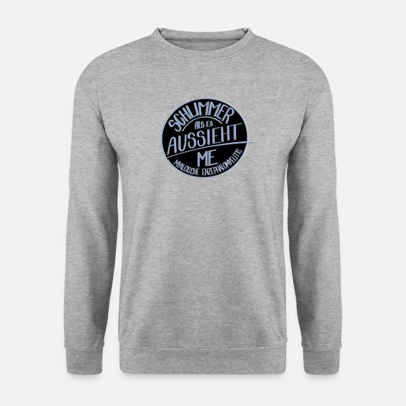 Schlimmer als es aussieht, ME - Unisex Pullover - Weißgrau meliert