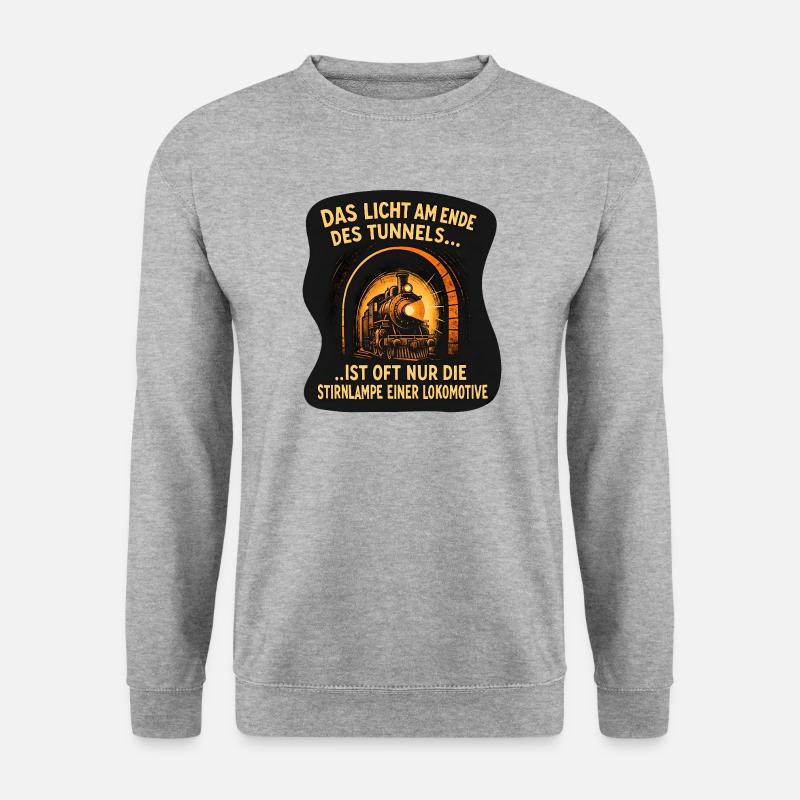 Licht am Ende des Tunnels - Unisex Pullover - Weißgrau meliert