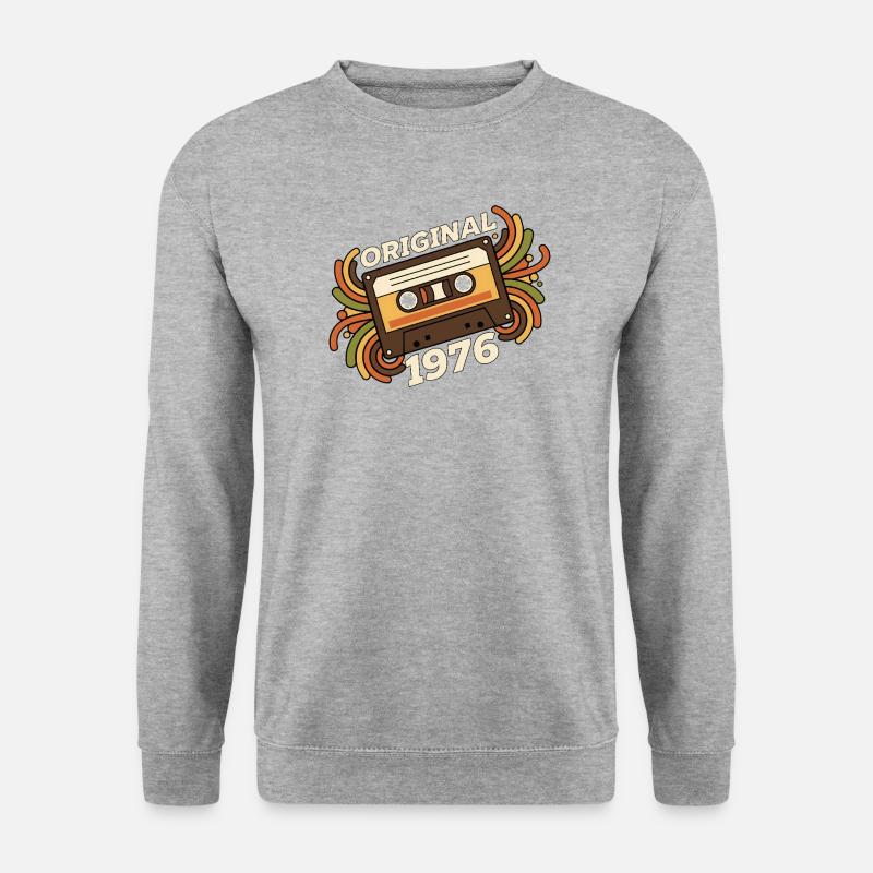Original 1976 Kassette Retro - Unisex Pullover - Weißgrau meliert