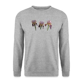 Irises - Unisex Sweatshirt - salt & pepper - Front - Alina (178cm) & Michal (187cm)