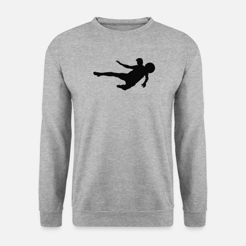 Football Silhouette – Action Kick - Unisex Pullover - Weißgrau meliert