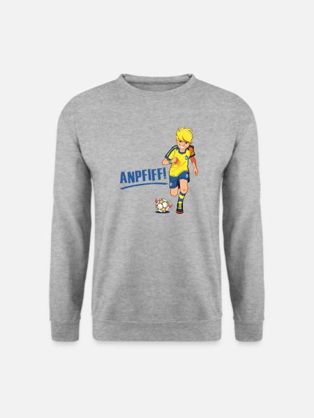 Teufelskicker Anpfiff Schriftzug Und Moritz - Unisex Pullover - Weißgrau meliert