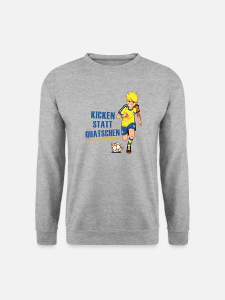 Teufelskicker Kicken Statt Quatschen Und Moritz - Unisex Pullover - Weißgrau meliert