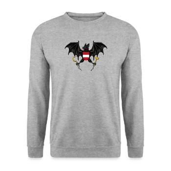 The Federal Bat - Noble Austrian Emblem - Unisex Sweatshirt - salt & pepper - Front - Alina (178cm) & Michal (187cm)