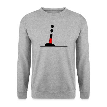 Tonne - Boje Nordsee Segeln Ostsee Maritim - Unisex Pullover - Weißgrau meliert - Vorne - Alina (178cm) & Michal (187cm)