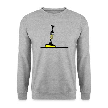 Tonne - Boje Nordsee Segeln Ostsee Maritim - Unisex Pullover - Weißgrau meliert - Vorne - Alina (178cm) & Michal (187cm)