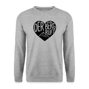 The mountain is calling, hiking heart design - Unisex Sweatshirt - salt & pepper - Front - Alina (178cm) & Michal (187cm)