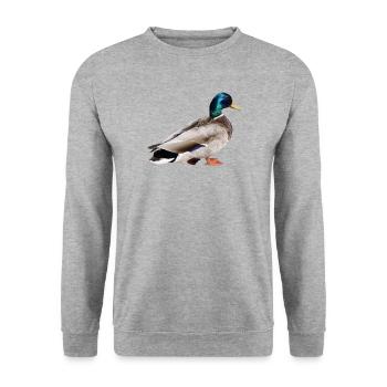 Mallard Male - Unisex Sweatshirt - salt & pepper - Front - Alina (178cm) & Michal (187cm)