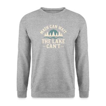 Der See kann es kaum erwarten - Unisex Pullover - Weißgrau meliert - Vorne - Alina (178cm) & Michal (187cm)
