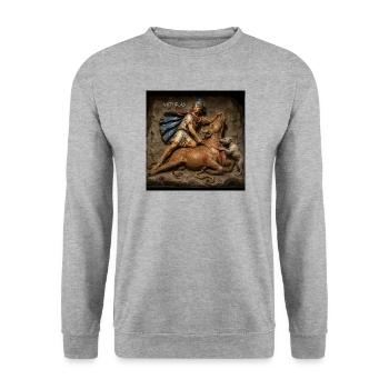 mithras - Unisex Pullover - Weißgrau meliert - Vorne - Alina (178cm) & Michal (187cm)